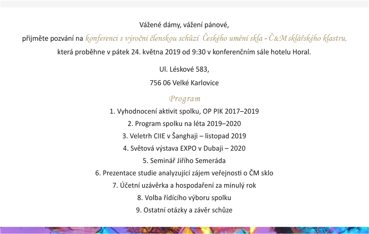 Závěrečná konference sklářského klastru Závěrečná konference sklářského klastru